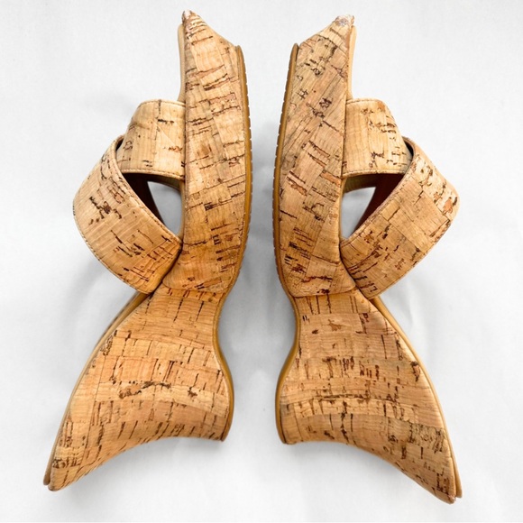 SOLD - Stuart Weitzman Size 8.5 Wedge Sandals $395 Platform Cork Mules Slides - Picture 5 of 12